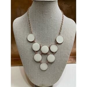 NWT Bay Studio‎ Gold Tone Metal & White Dot Enamel Choker Style Necklace